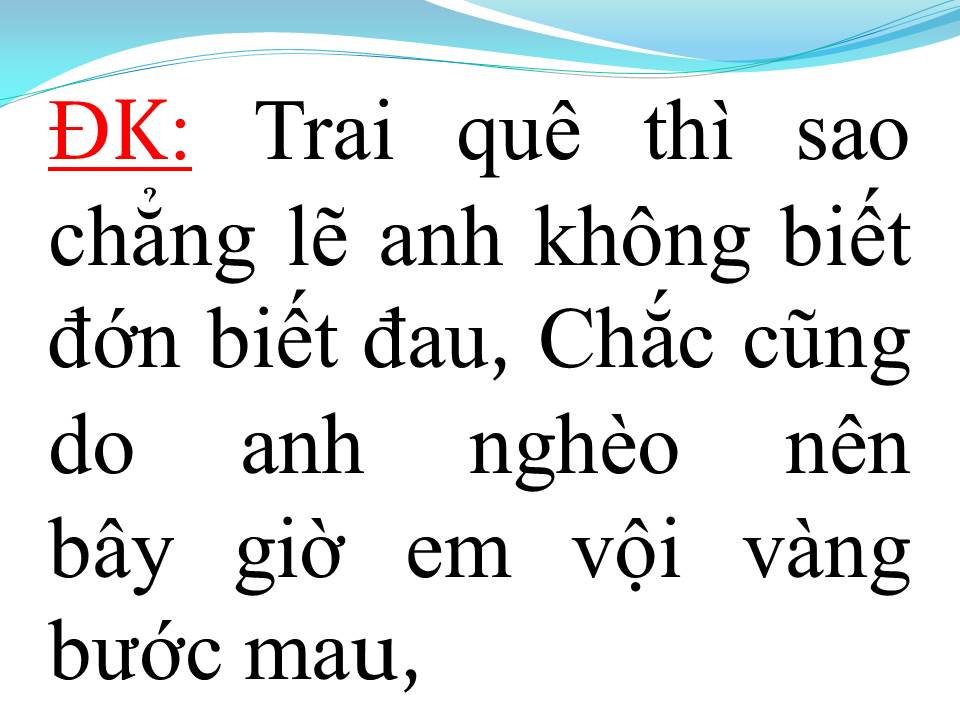 Lời bài hát TRAI QUÊ