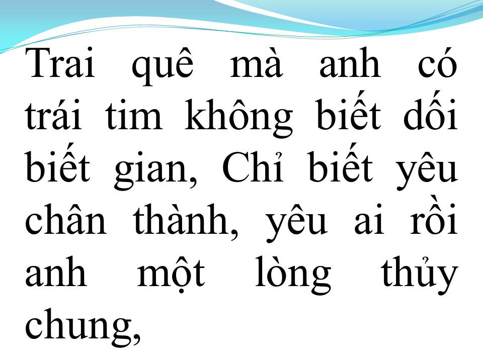 Lời bài hát TRAI QUÊ