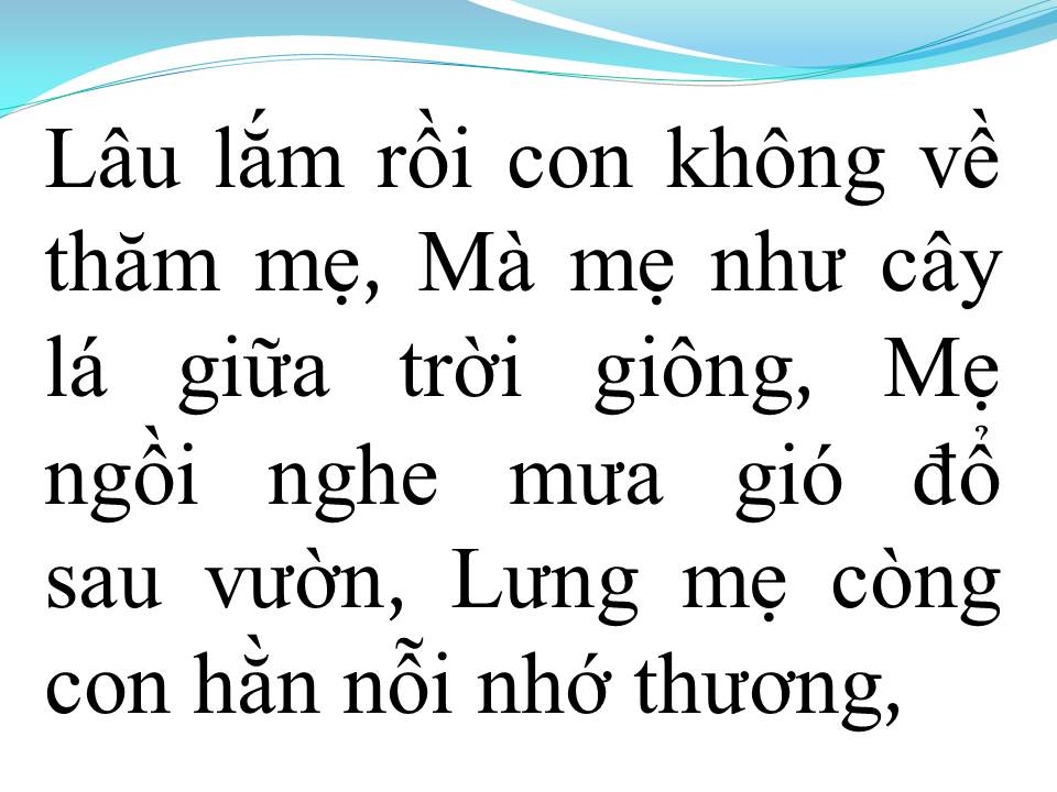 Lời bài hát THƯ CHO MẸ