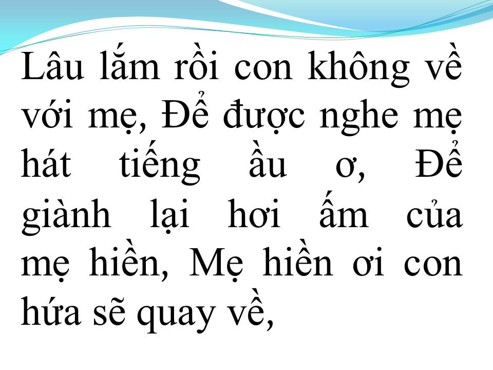 Lời bài hát THƯ CHO MẸ