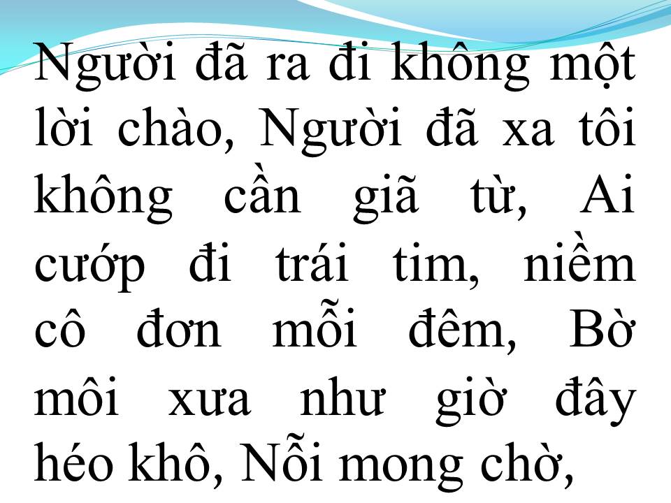 Lời bài hát QUÊN MỘT LỜI THỀ