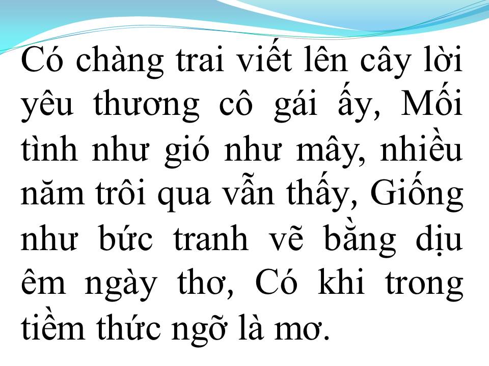 Lời bài hát CÓ CHÀNG TRAI VIẾT LÊN CÂY