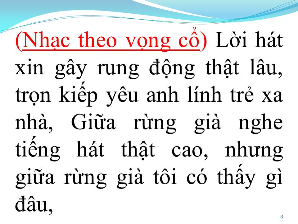 Lời bài hát RỪNG LÁ THẤP (TÂN CỔ)
