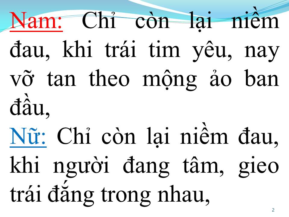 Lời bài hát CHỈ CÒN LẠI NIỀM ĐAU (SONG CA)