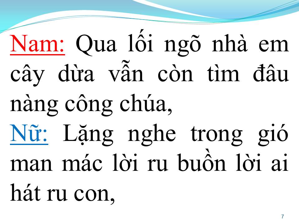 Lời bài hát GIÓ ĐƯA NGAN NGÁT HƯƠNG DỪA (SONG CA)