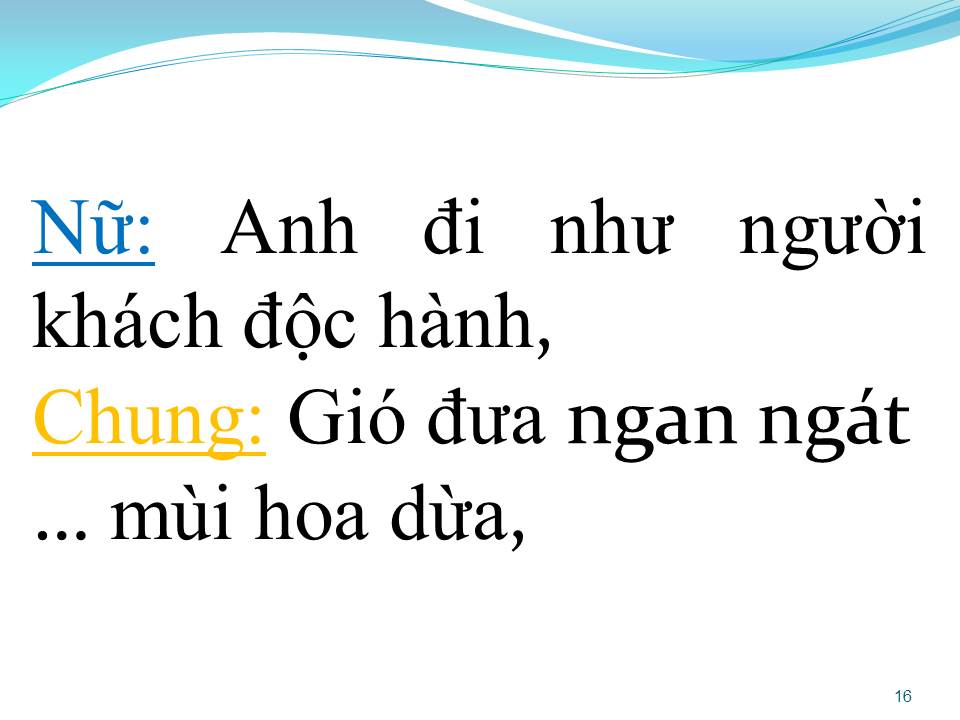 Lời bài hát GIÓ ĐƯA NGAN NGÁT HƯƠNG DỪA (SONG CA)