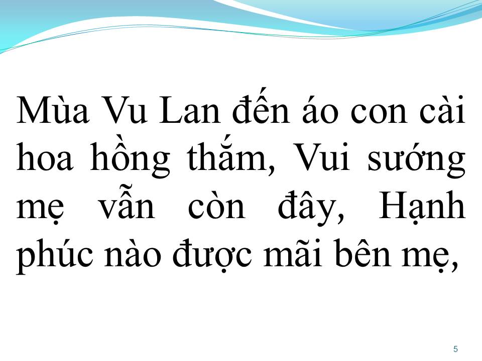 Lời bài hát VU LAN NHỚ MẸ