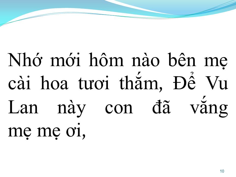 Lời bài hát VU LAN NHỚ MẸ