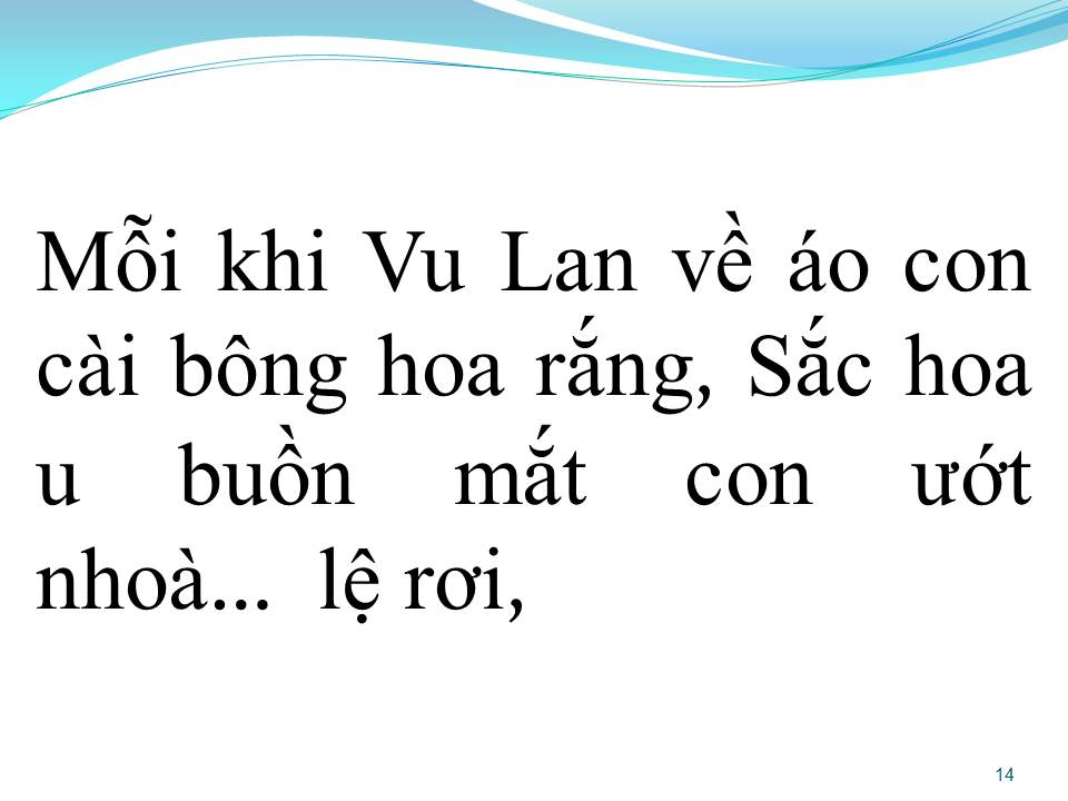 Lời bài hát VU LAN NHỚ MẸ