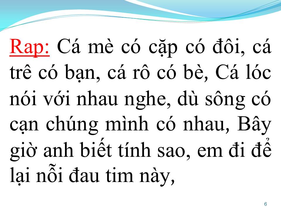 Lời bài hát CHUYỆN CON CÁ TRÊN ĐỒNG