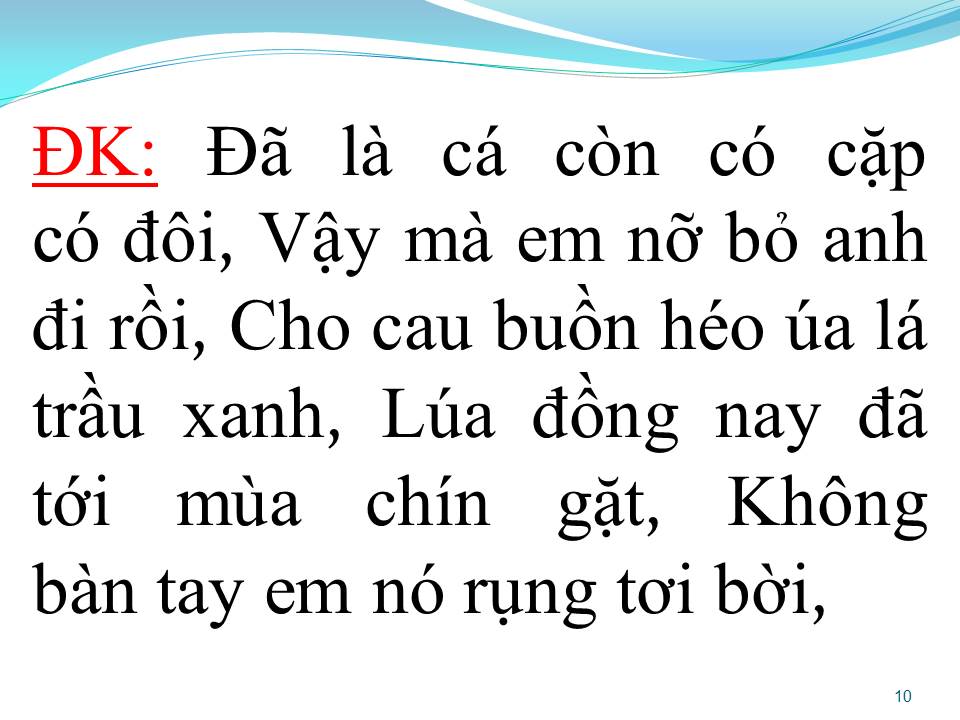 Lời bài hát CHUYỆN CON CÁ TRÊN ĐỒNG