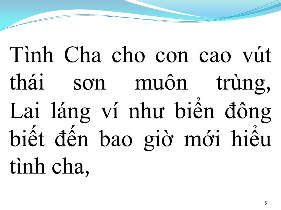 Lời bài hát TÌNH CHA CHO CON