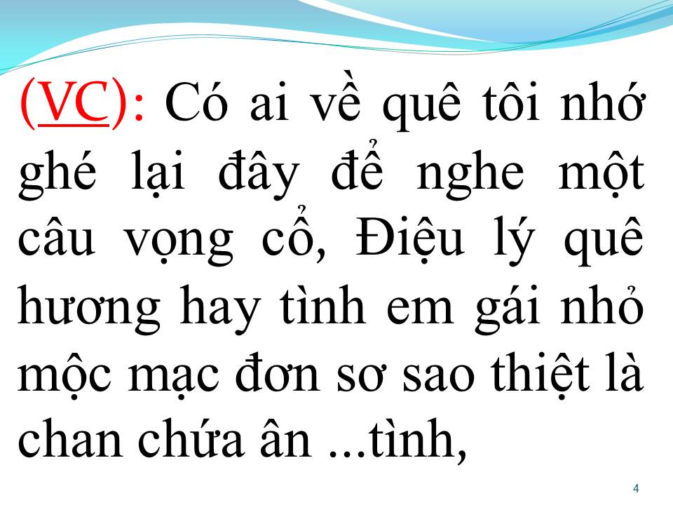 Lời bài hát VỌNG CỔ TÌNH QUÊ