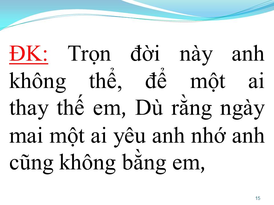 Lời bài hát THAY THẾ