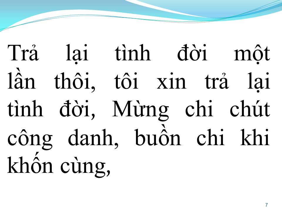 Lời bài hát MỘT LẦN THÔI