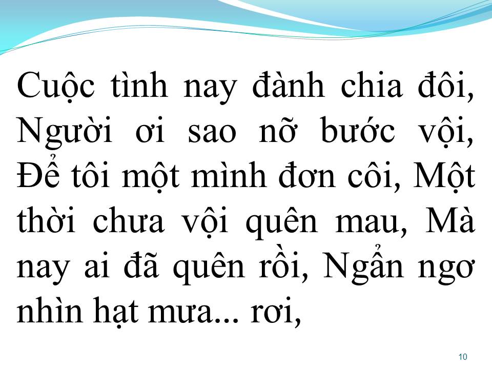 Lời bài hát MỘT THỜI CHƯA VỘI QUÊN NHAU