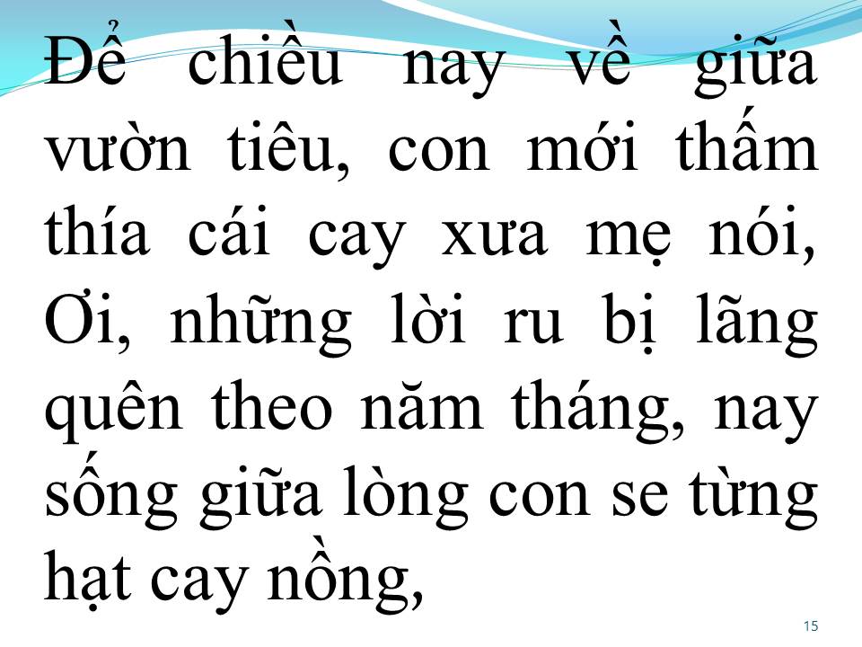 Lời bài hát VƯỜN TIÊU QUÊ MẸ (TÂN CỔ)
