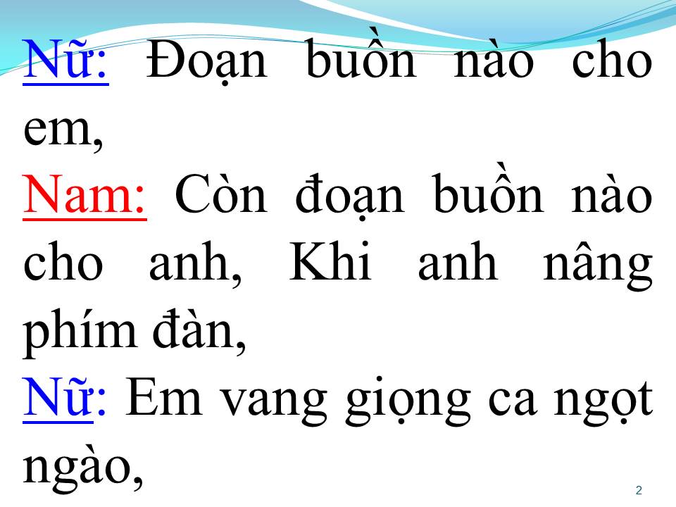 Lời bài hát ĐOẠN BUỒN CHO NHAU (SONG CA)