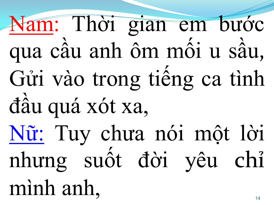 Lời bài hát NGỎ LỜI (SONG CA)