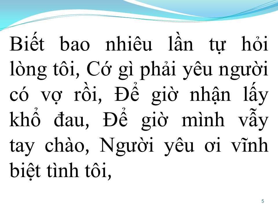 Lời bài hát VĨNH BIỆT TÌNH TÔI