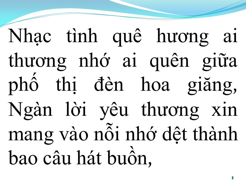 Lời bài hát NHẠC TÌNH QUÊ HƯƠNG