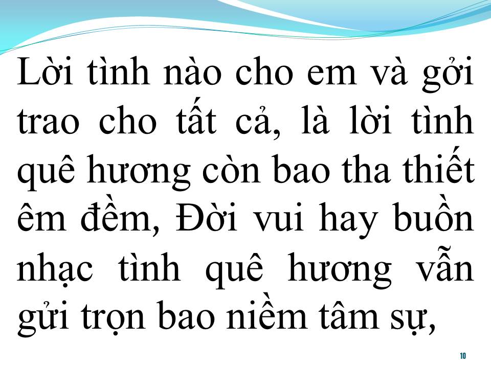Lời bài hát NHẠC TÌNH QUÊ HƯƠNG