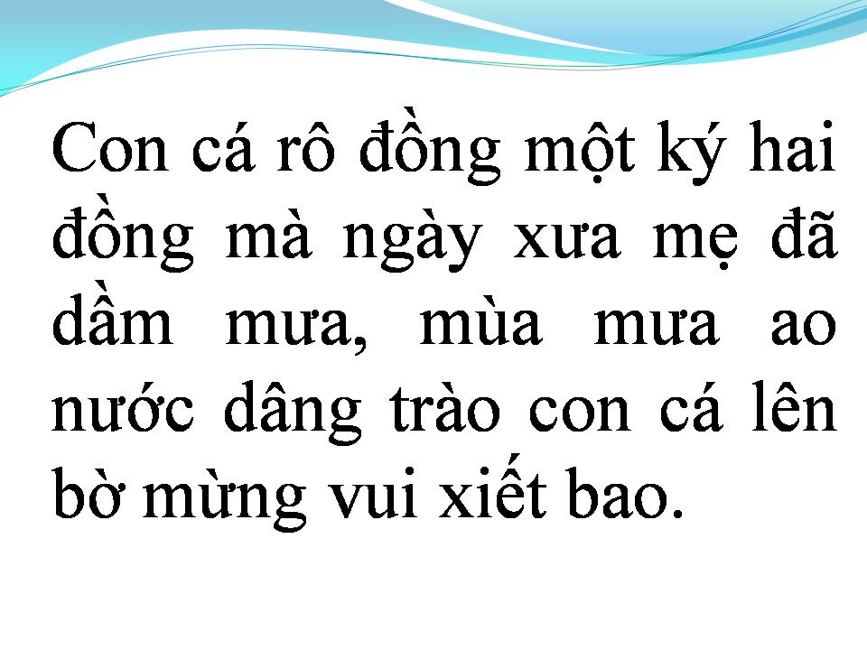 Lời bài hát CON CÁ RÔ ĐỒNG