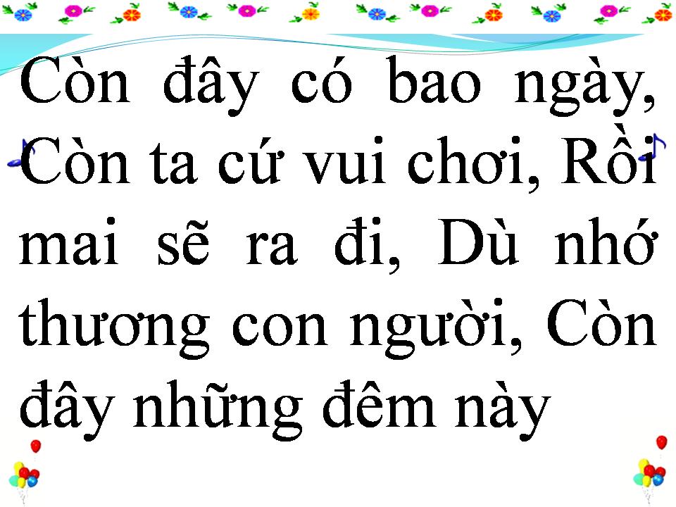 Lời bài hát CÒN CÓ BAO NGÀY