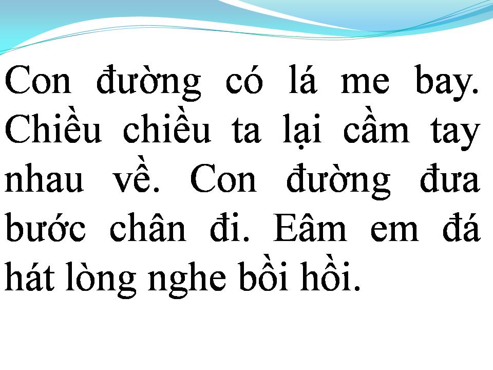 Lời bài hát CON ĐƯỜNG CÓ LÁ ME BAY