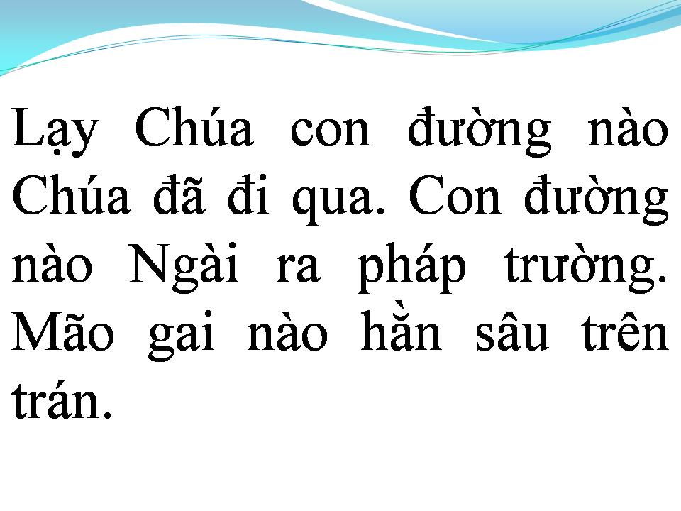 Lời bài hát CON ĐƯỜNG CHÚA ĐÃ ĐI QUA