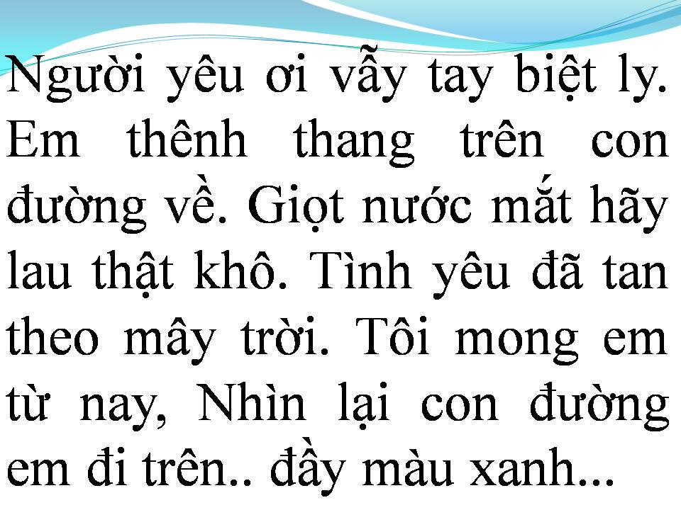 Lời bài hát CON ĐƯỜNG MÀU XANH