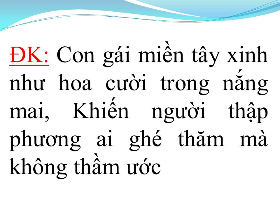 Lời bài hát CON GÁI MIỀN TÂY