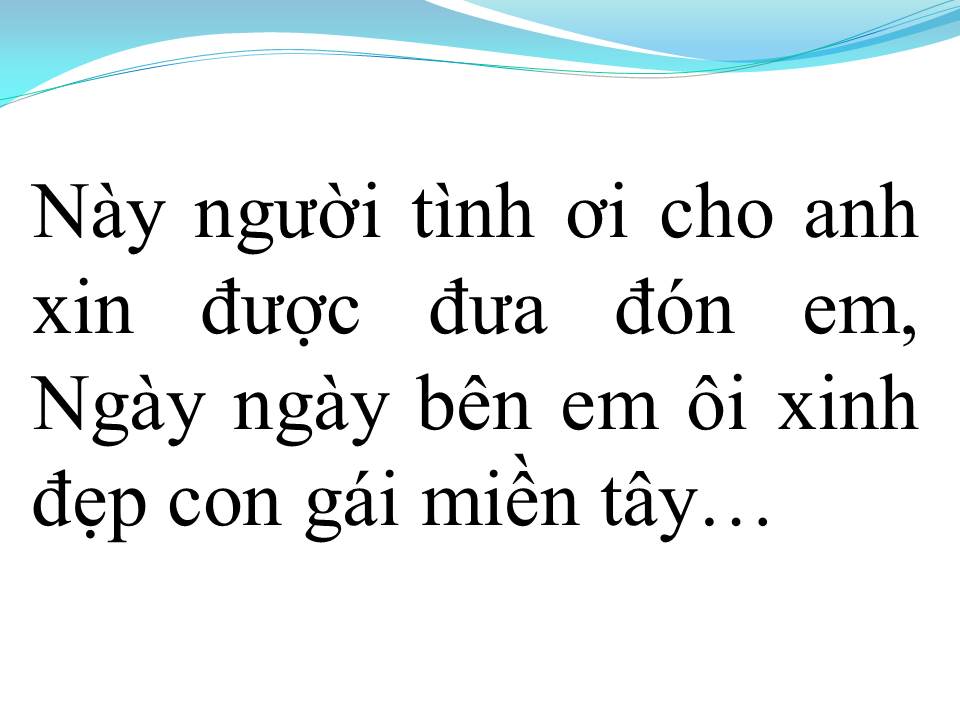 Lời bài hát CON GÁI MIỀN TÂY