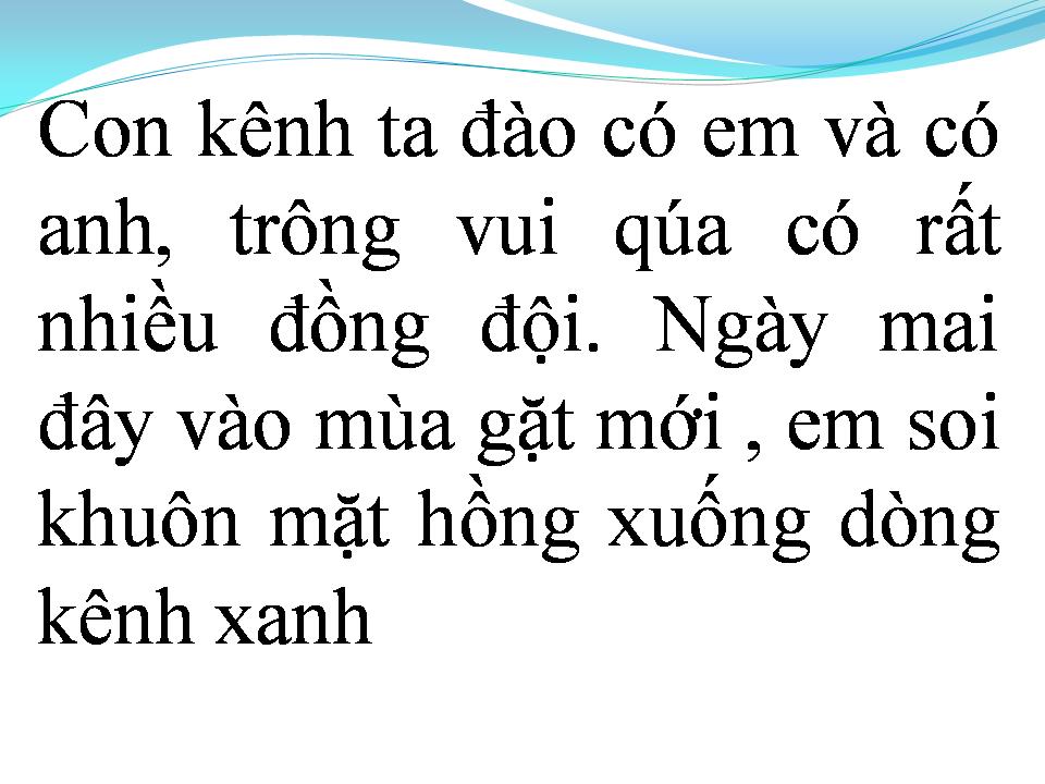 Lời bài hát CON KÊNH TA ĐÀO