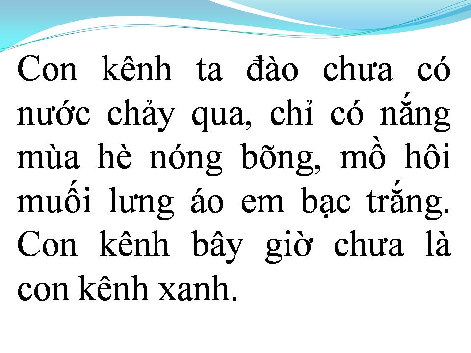 Lời bài hát CON KÊNH TA ĐÀO