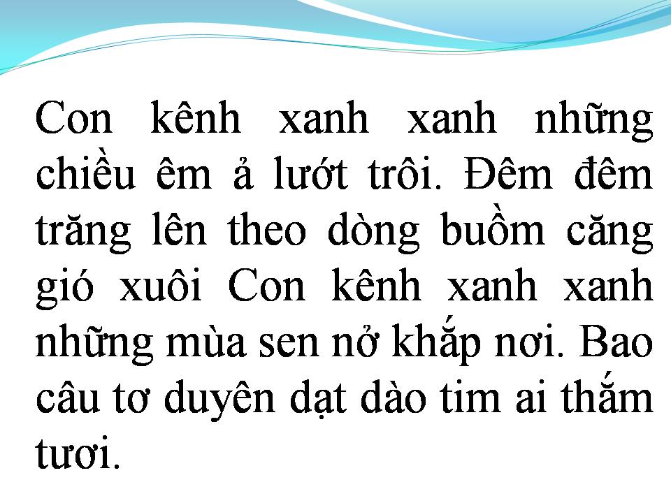 Lời bài hát CON KÊNH XANH XANH