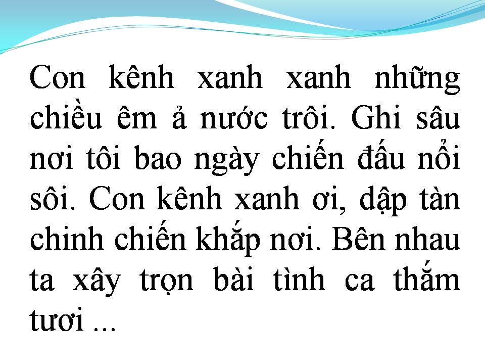 Lời bài hát CON KÊNH XANH XANH