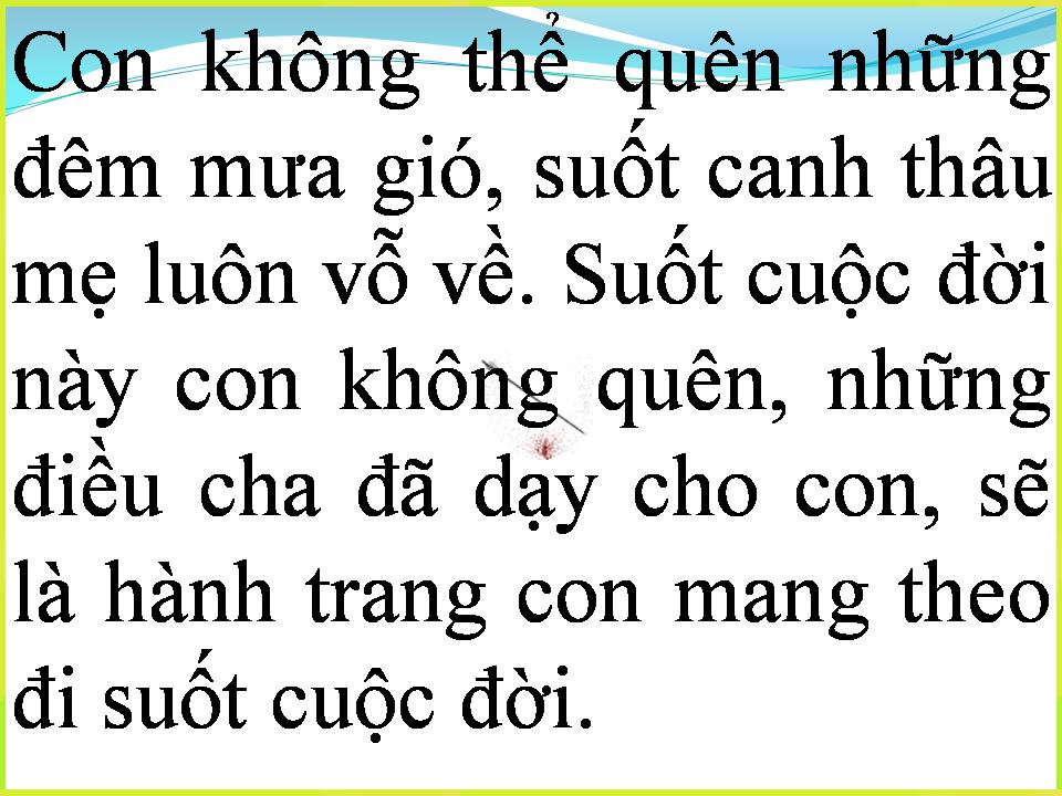 Lời bài hát CON SẼ KHÔNG QUÊN