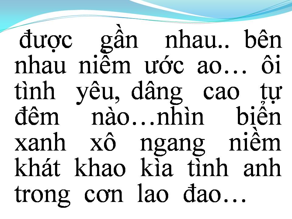 Lời bài hát CON SÓNG YÊU THƯƠNG