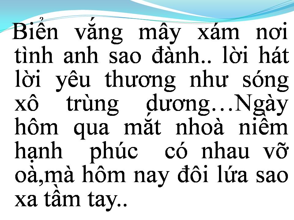 Lời bài hát CON SÓNG YÊU THƯƠNG