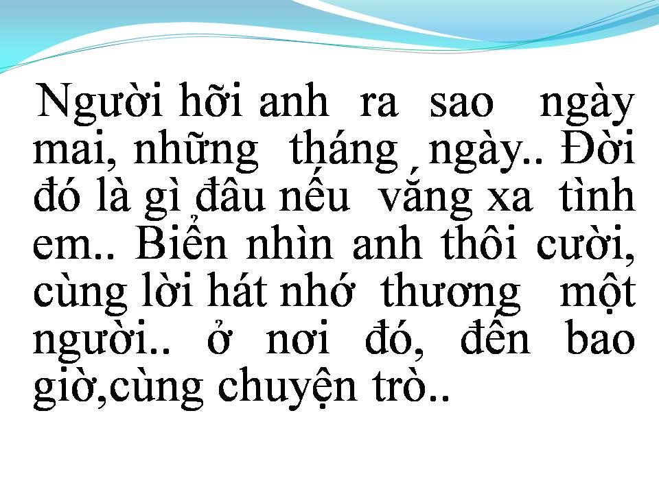 Lời bài hát CON SÓNG YÊU THƯƠNG