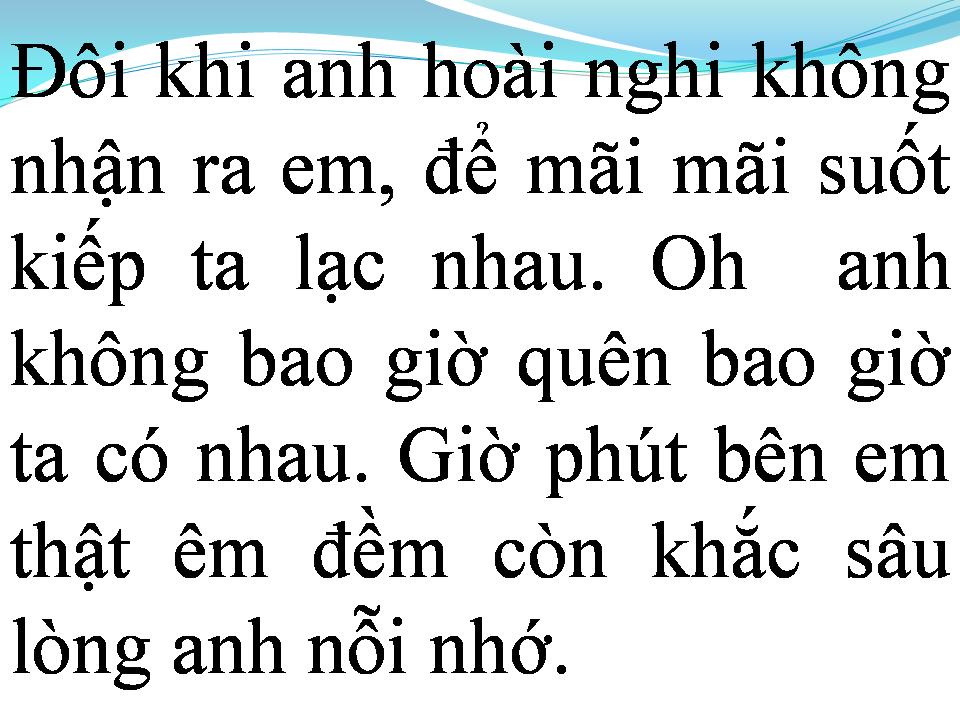 Lời bài hát CON TIM LÃNG QUÊN