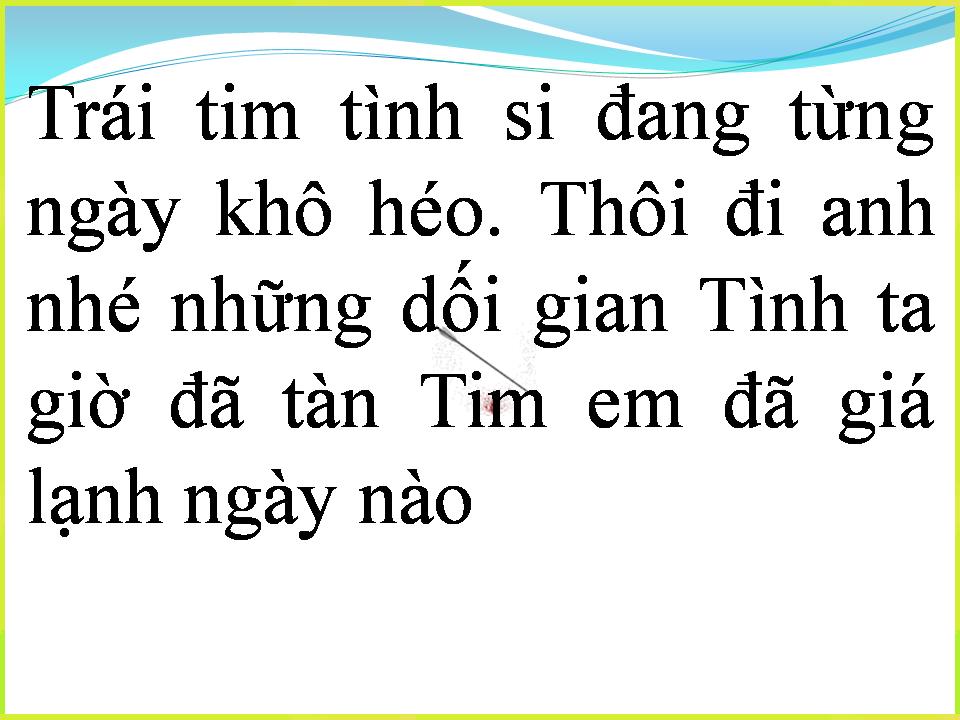 Lời bài hát CON TIM LẼ LOI