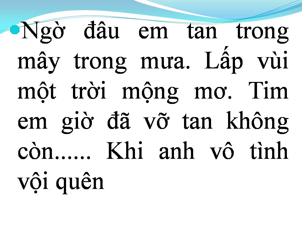 Lời bài hát CON TIM TAN VỠ