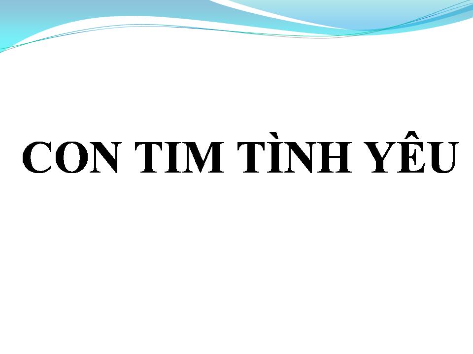 Lời bài hát CON TIM TÌNH YÊU