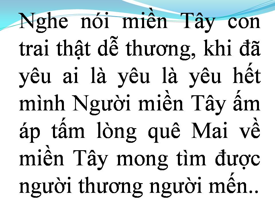 Lời bài hát CON TRAI MIỀN TÂY