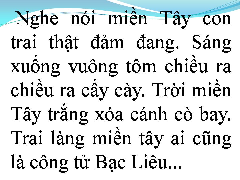 Lời bài hát CON TRAI MIỀN TÂY
