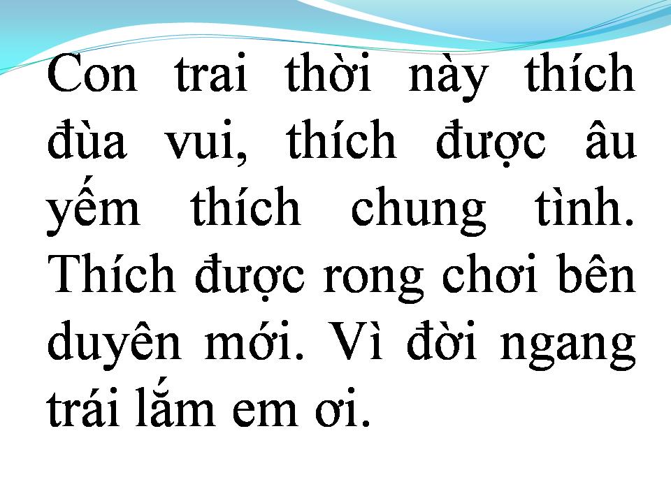 Lời bài hát CON TRAI THỜI NAY