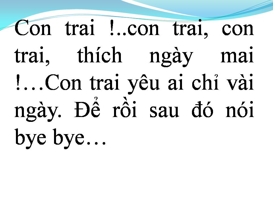 Lời bài hát CON TRAI THỜI NAY