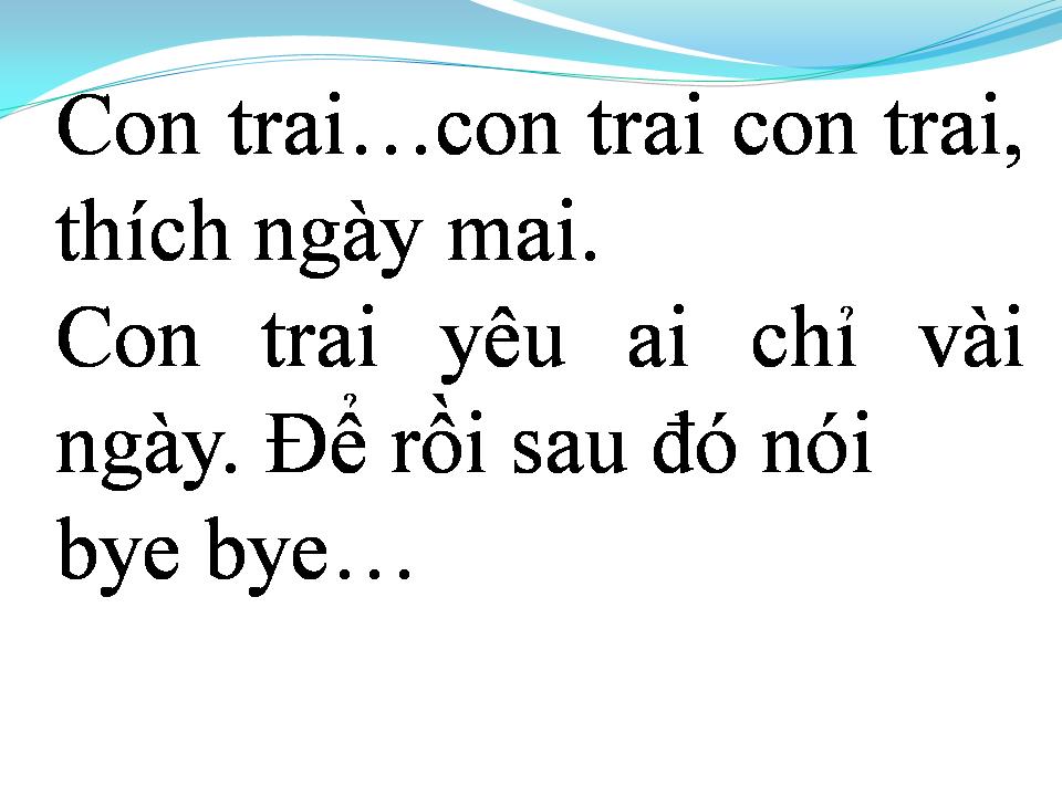 Lời bài hát CON TRAI THỜI NAY